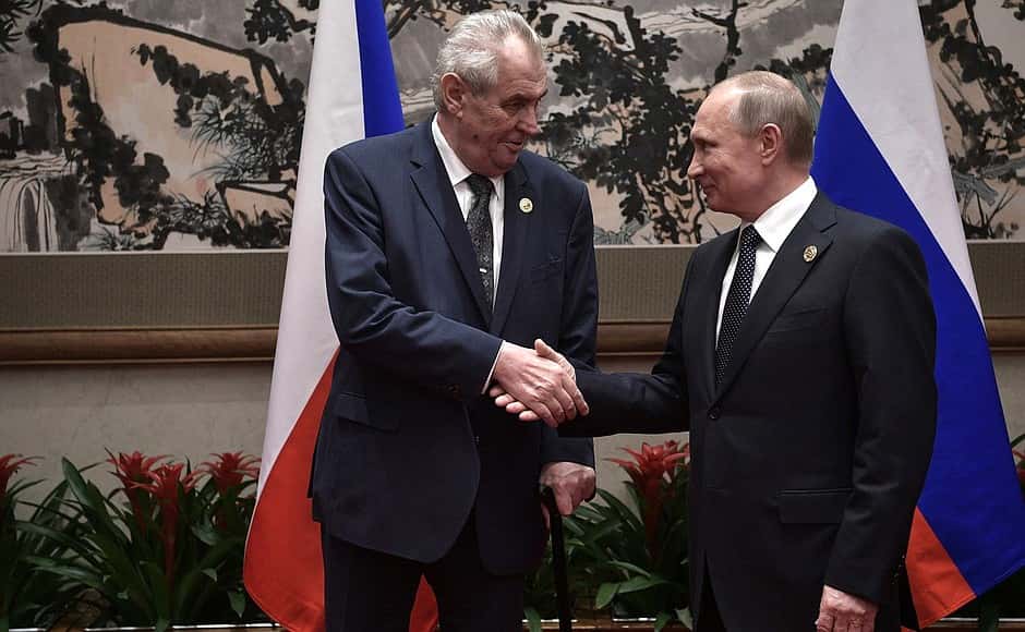 Milos Zeman et Vladimir Poutine.